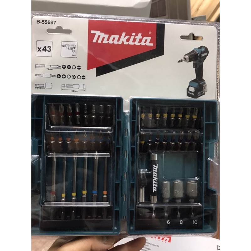 花電 全新附收納盒 MAKITA 牧田 43件起子頭組 B-55697