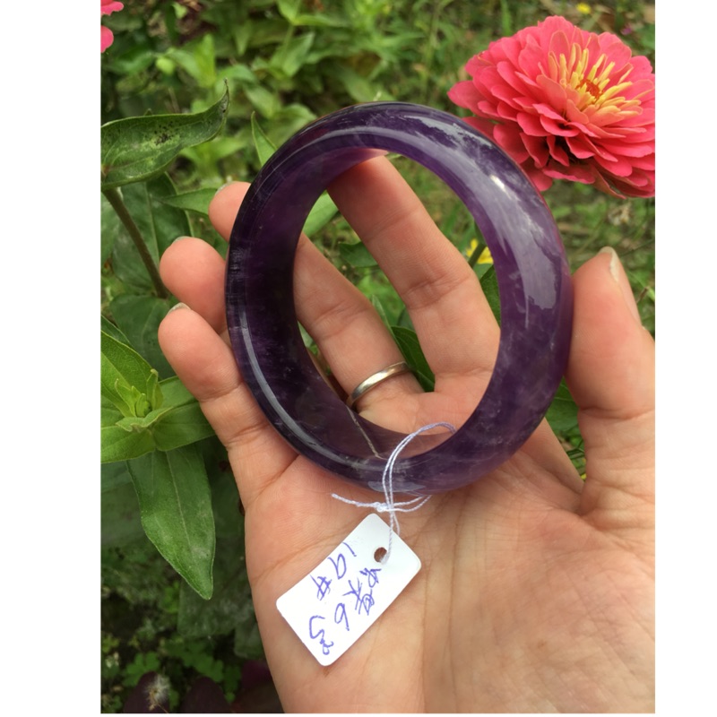 AAAAA+天然 紫水晶手鐲～《蝶6款》~小寬版～手圍19號，內徑59寬20厚9mm，烏拉圭 紫羅蘭紫水晶 手環、紫晶