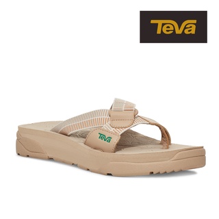 【TEVA】女 Revive 95 Slide 寬版織帶中厚底夾腳拖鞋/雨鞋/水鞋-奶茶色條紋 (原廠現貨)