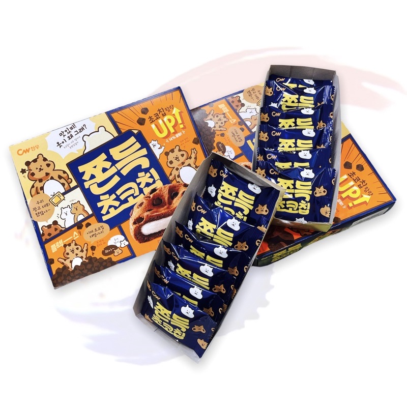 【韓國忠清南道】韓國CW-巧克力風味麻糬餅乾 可可豆 巧克力麻糬 曲奇餅 單包販售
