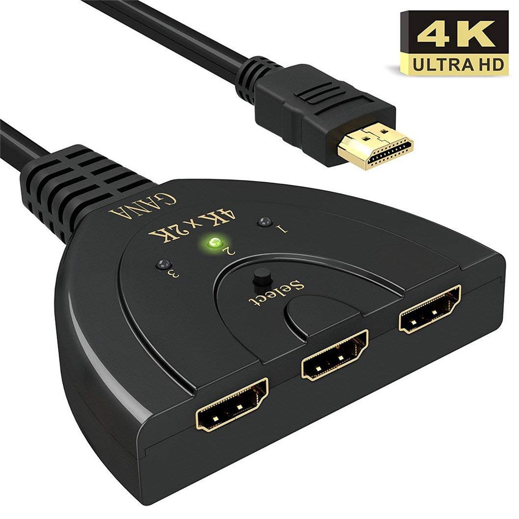 HDMI Switch GANA 3 Port 4K HDMI Switch 3x1 Switch Splitter 