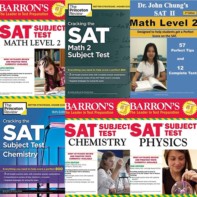 SAT Subject Test Math Level 2/ Chemistry/ Physics 參考書