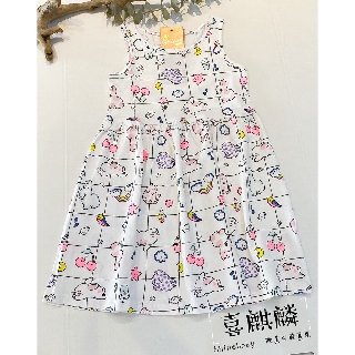 【現貨】<歐美>兒童H&M棉質背心印花洋裝/女童/棉裙