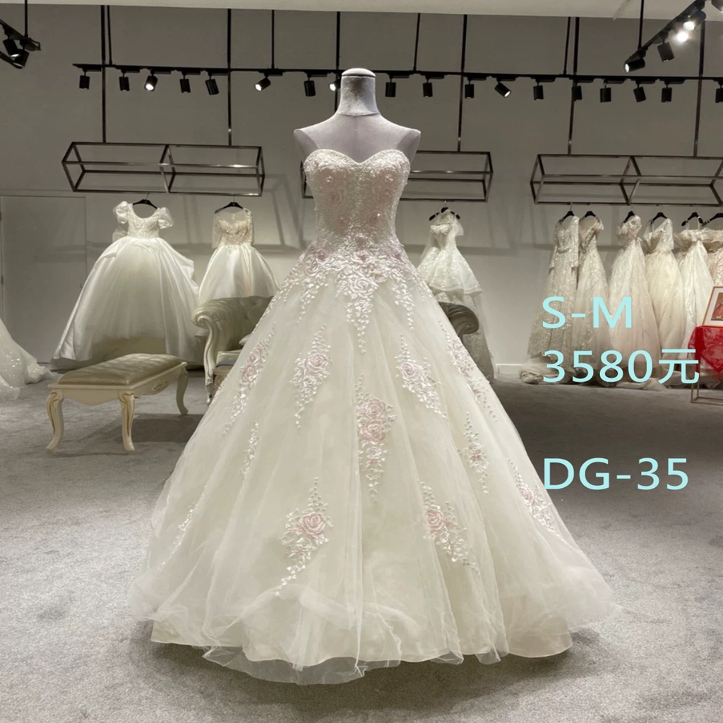 二手婚紗😍一折拍賣，手工白紗系列，自助婚紗首選精品DG-35  #新娘禮服