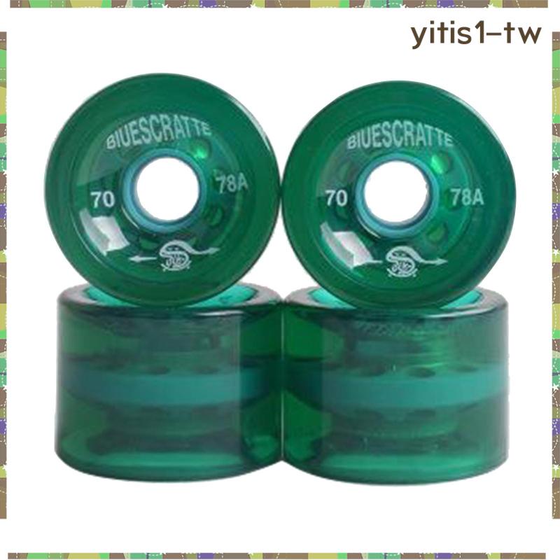 [yitisffTW] 4pcs/pack 70mm Longboard PU Wheel 替換滑板 78A 硬度巡航輪