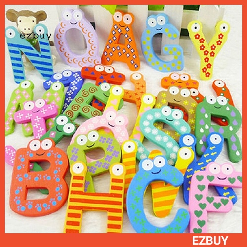 Ez~ 26 個字母 ic 字母 A-Z 木製冰箱嬰兒兒童教育玩具