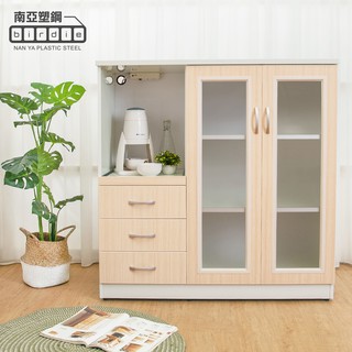 【Birdie南亞塑鋼】3.6尺三抽二門一拉盤防水電器櫃/碗盤收納餐櫃 (KC02272132)