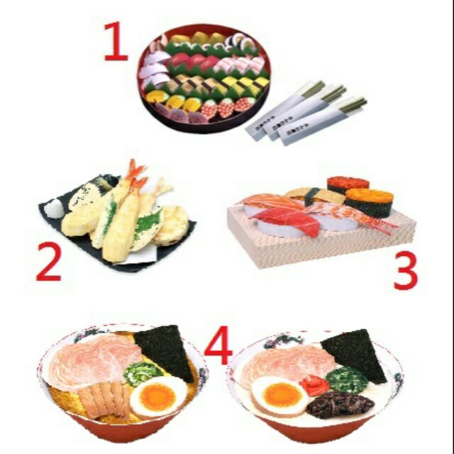 [紙模型.紙紮半成品] 日式料理 甜點 水果 壽司/炸蝦/拉麵/便當/水果盤/布丁 食物 美食 吃播