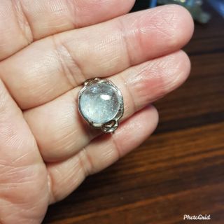 海藍寶 戒指 冰透晶體 大戒面 圓珠面 AQU_R010