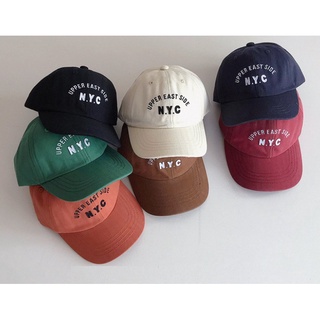 【臺灣現貨◆快速出貨】韓國潮流刺繡NYC字母兒童棒球帽 鴨舌帽 遮陽帽小童帽 中大童帽