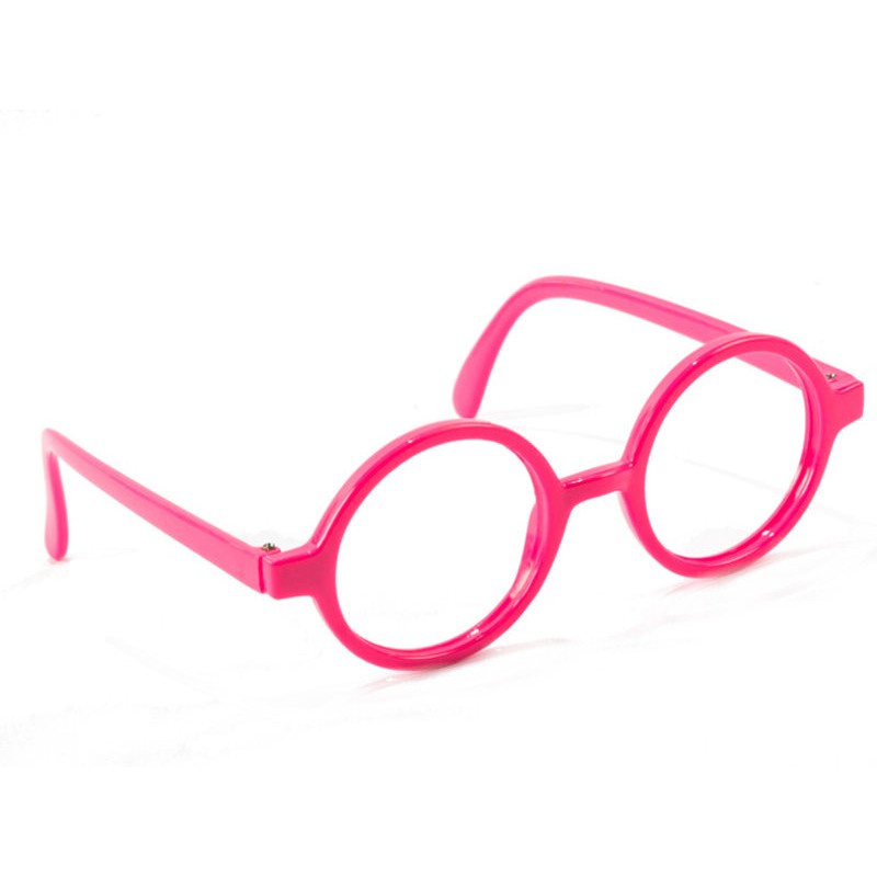 兒童圓形造型眼鏡框 無鏡片眼鏡架 多色可選– 桃紅