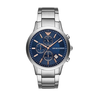 EMPORIO ARMANI RENATO系列經典設計藍面腕錶43mm(AR11458)