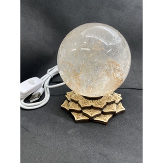 D4603-蓮花LED發光底座/白燈 木質高檔工藝品/水晶球燈座 底座 球座