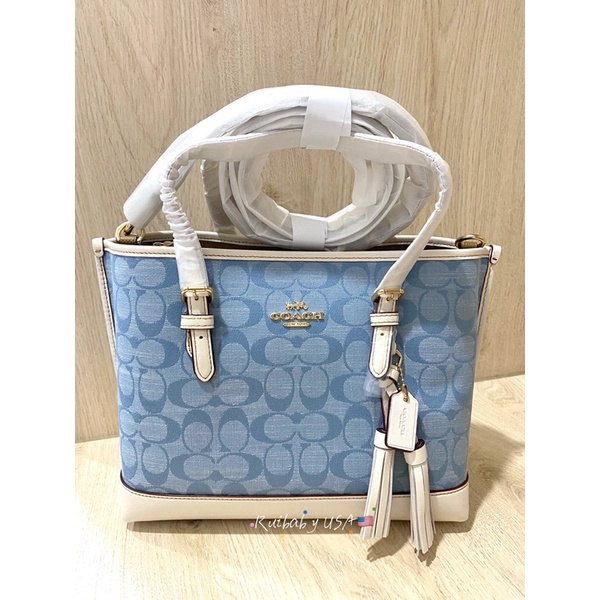 免運✨台灣現貨✨美國🇺🇸Coach Mollie Tote 25香布蕾 丹寧 牛仔 流蘇 托特包 香布雷 托特 小托特