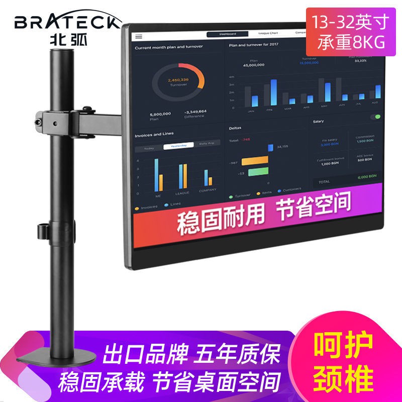 【輕輕家】Brateck北弧 顯示器支架 電腦顯示器支架臂 電腦支架升降