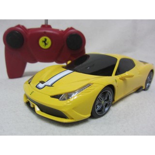 【露天蝦皮便宜免運】 1:24全新法拉利Ferrari 458 Speciale A黃色原廠授權RASTAR遙控車