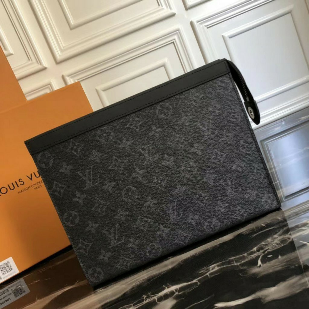 Lv 手拿包louis Vuitton 路易威登藤原浩經典黑花紋手包藤原浩lv 聯名設計款手拿包男用lv男包 蝦皮購物