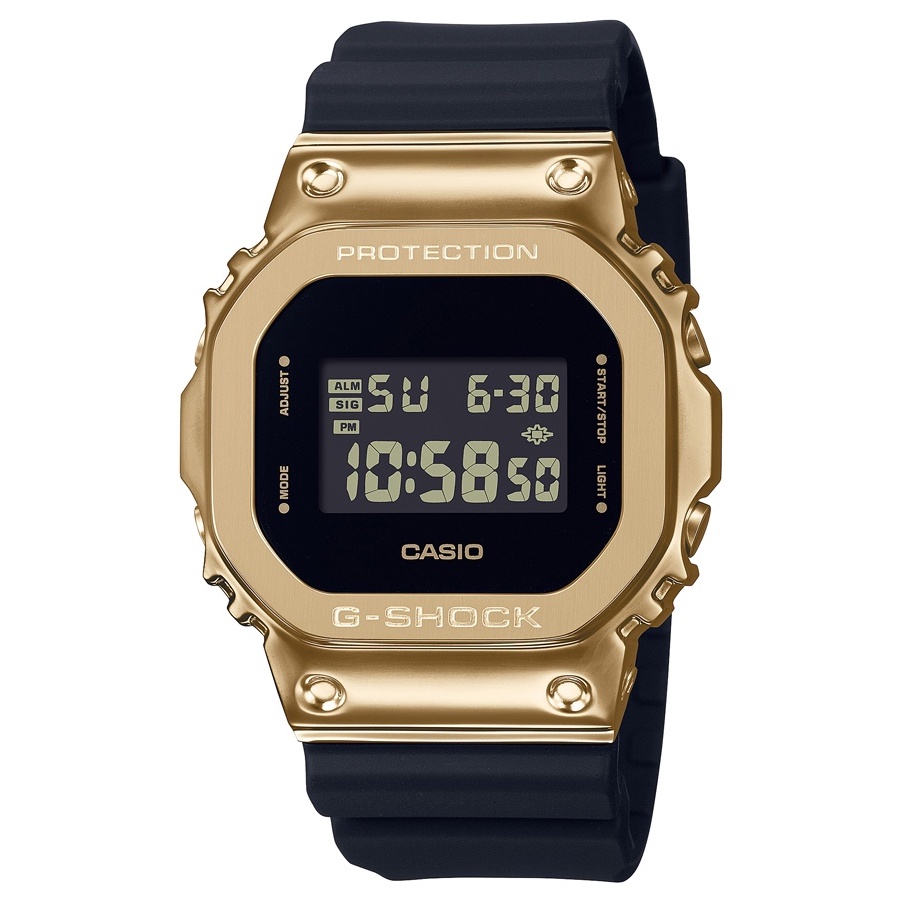 CASIO 卡西歐 男 G-SHOCK 金屬閃耀黑金潮流時尚感運動腕錶(GM-5600G-9)