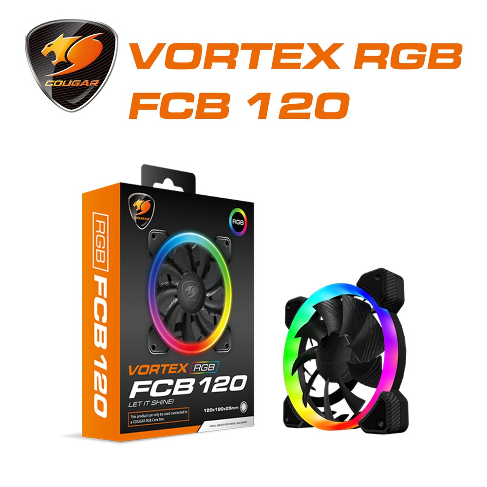 【COUGAR 美洲獅】VORTEX RGB FCB 120 散熱風扇(單入) 機殼風扇