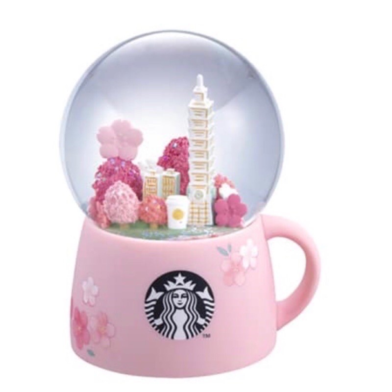 Starbucks 星巴克 現貨 101限定 櫻花 造景 水晶球 雪花球 日櫻 粉紅