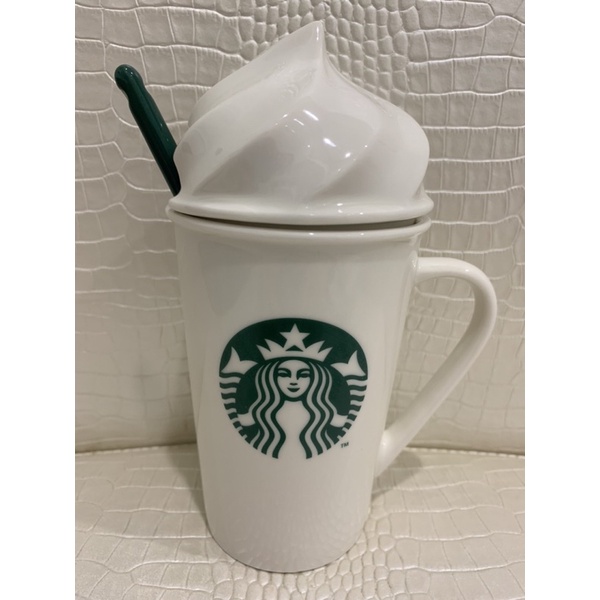 星巴克 經典 鮮奶油 咖啡杯 ☕️ Starbucks 馬克杯 星冰樂 水杯 杯子 杯蓋 湯匙 LOGO 奶霜 霜淇淋