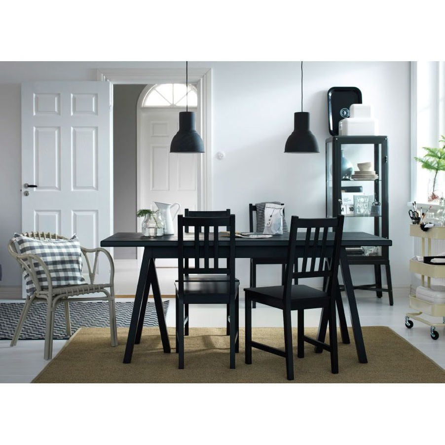 絕版款/北歐LOFT風格IKEA宜家RYGGESTAD/GREBBESTAD實木餐桌+四餐椅/二手八成新/特$5800