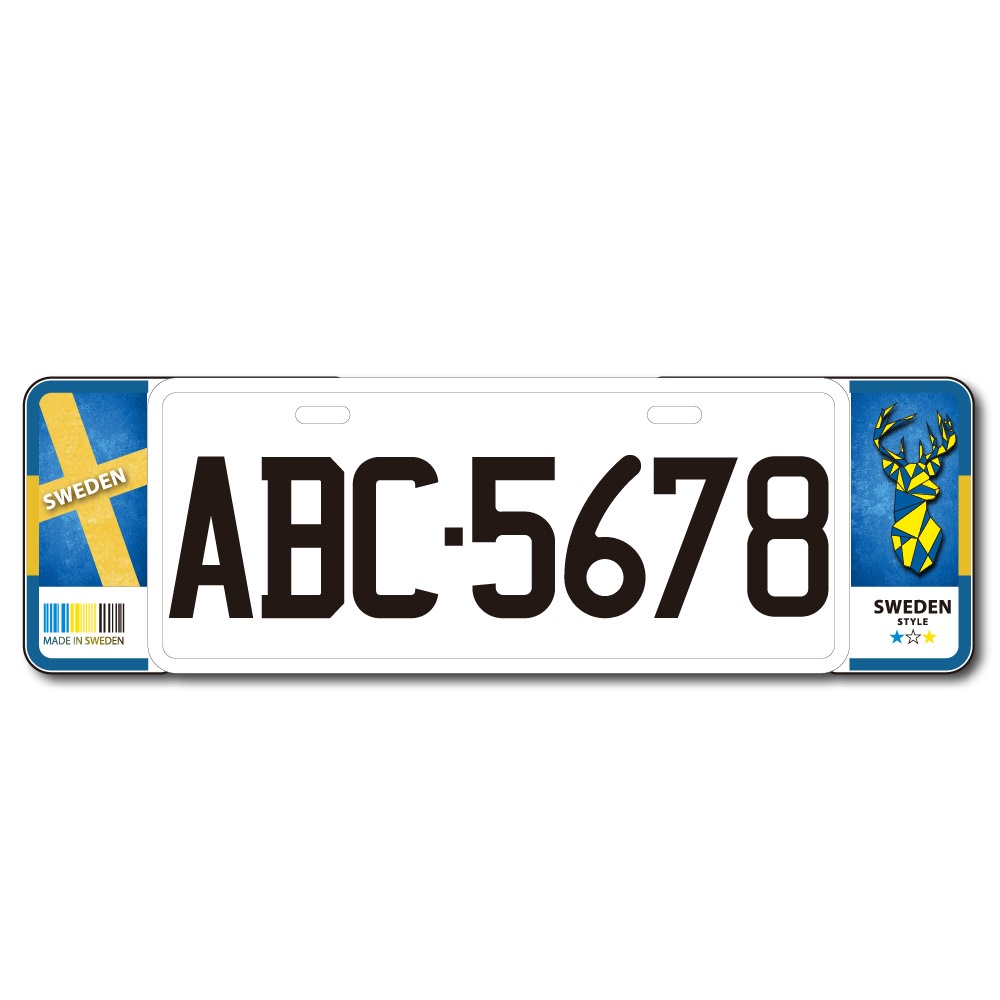 聖州 新式6/7字碼 精緻裝飾 車牌框/瑞典【麗車坊03357】