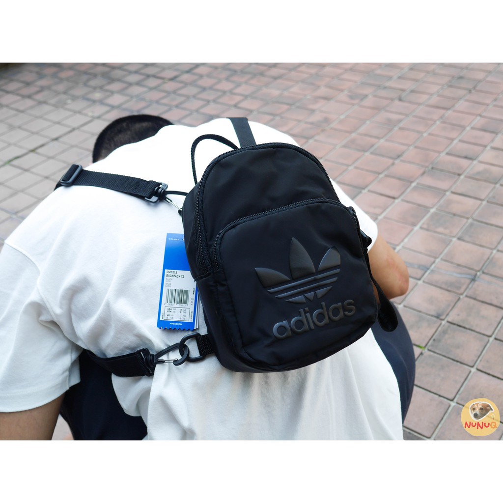 Adidas 小背包 Mini Backpack 愛迪達 迷你 三葉草 小包 隨身包 尼龍 黑色 小後背包 DV0212