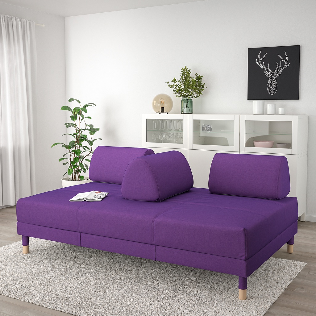 北歐LOFT風格IKEA宜家FLOTTEBO沙發床/可沙發可當床可收納/深紫色/二手八成新/原$17000特$9800