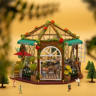 【臺灣現貨|花間咖啡屋】 咖啡館 工業風花房 GARDEN CAFE透明花房 附防塵罩 城市中的秘密花園 花園咖啡店花屋