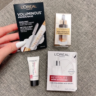 🇺🇸L'OREAL 巴黎萊雅 Loreal 睫毛打底/霧面妝前乳/玻尿酸保濕精華/夜間修護精華液 試用裝 小樣 旅行裝