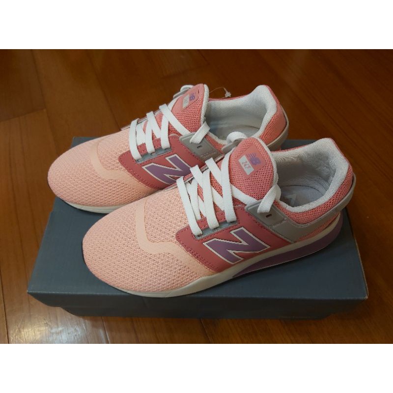 （全新）New Balance 復古鞋 中大童 休閒鞋-KL247HWG-W 粉紅 