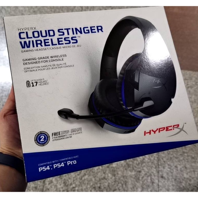 HyperX金士頓 Cloud Stinger Wireless PS4 HX-HSCSW-BK 無線電競耳機