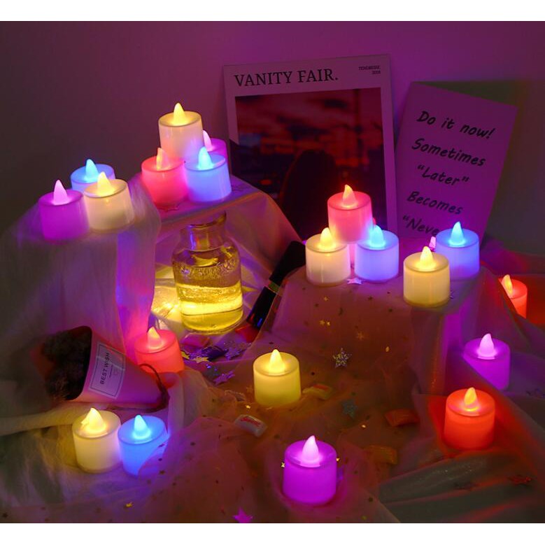 七彩變色電子蠟燭 LED蠟燭燈 創意佈置 仿真蠟燭 場景裝飾燈 情人節裝飾 現貨批發 整盒出售 批發蠟燭燈