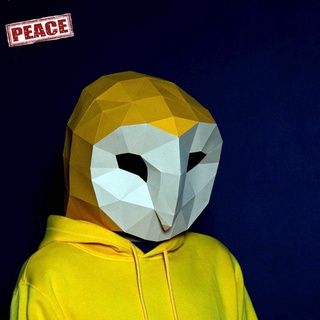 NEW-PEACE 貓頭鷹可穿戴成人搞怪可愛ins風格DIY材料包手工紙藝模型萬聖節
