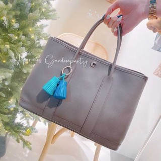二手旗艦 HERMES 錫灰 Epson皮革 Garden party 30公分 (中友店)28503