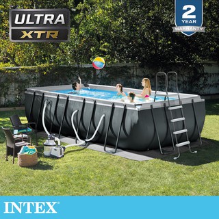 【INTEX】長型框架速搭大型游泳池(附砂濾水泵)549x274x132cm(17203L)適用6歲+(26355EH)
