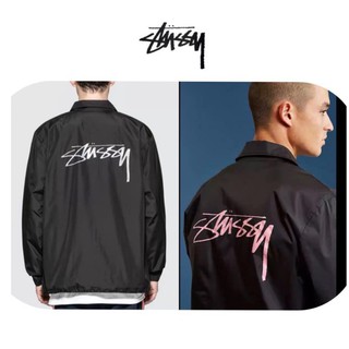 代購STUSSY SPRING JACKET 夾克 印花 美國 滑板 防風教練外套 寶藍 黑白