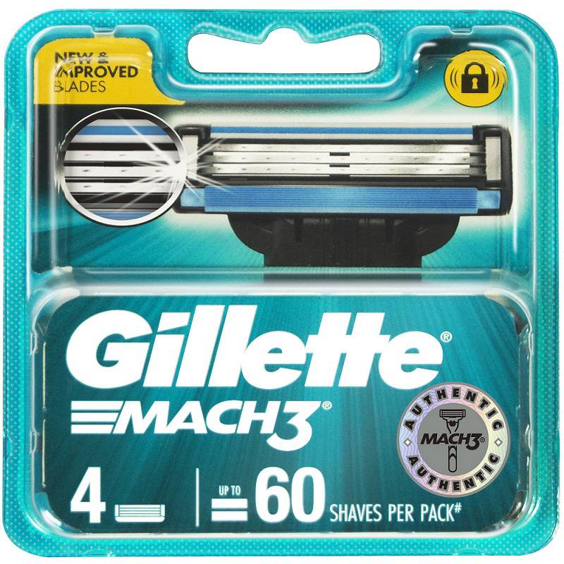 Gillette吉列鋒速3 Mach3系列剃鬚/刮鬍刀頭-4刀頭