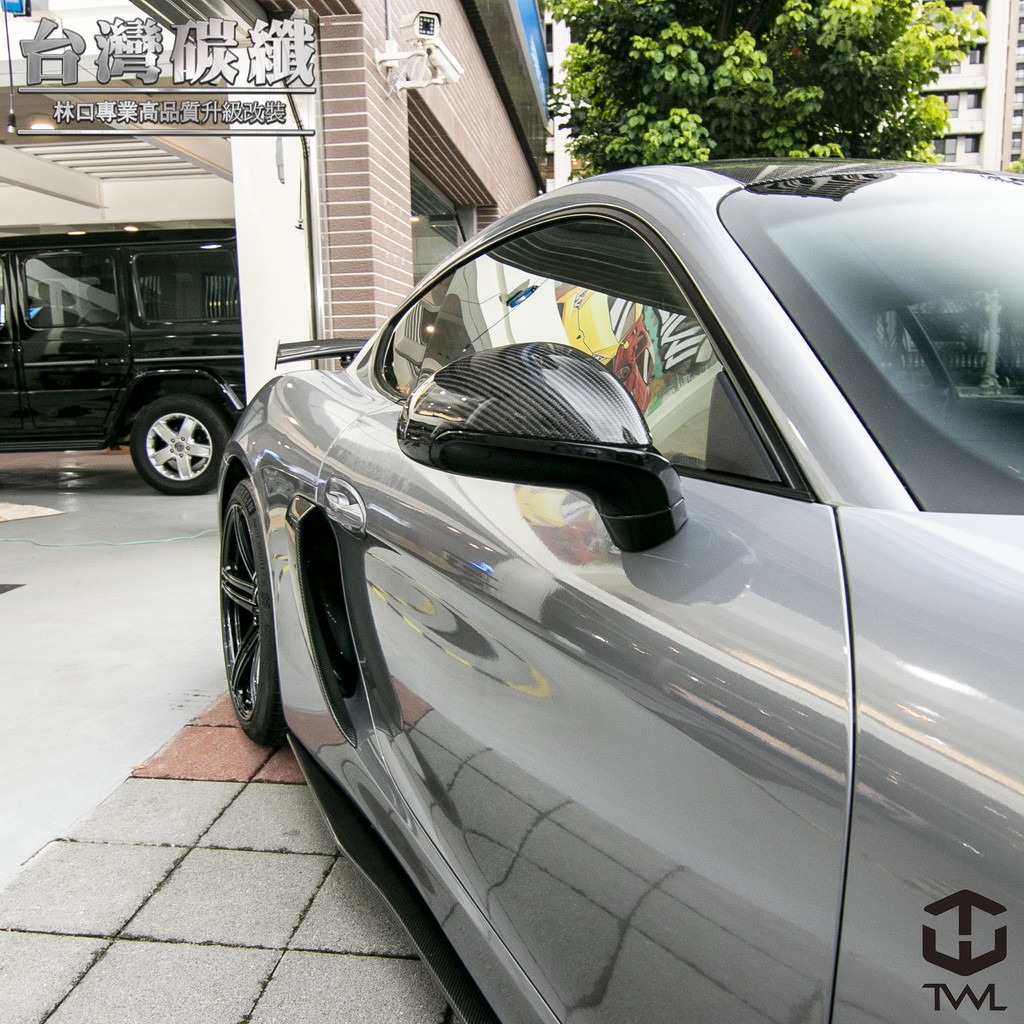 Twl 台灣碳纖porsche 保時捷981 Cayman Boxster Gts 卡夢碳纖後視鏡蓋交換式現貨 蝦皮購物