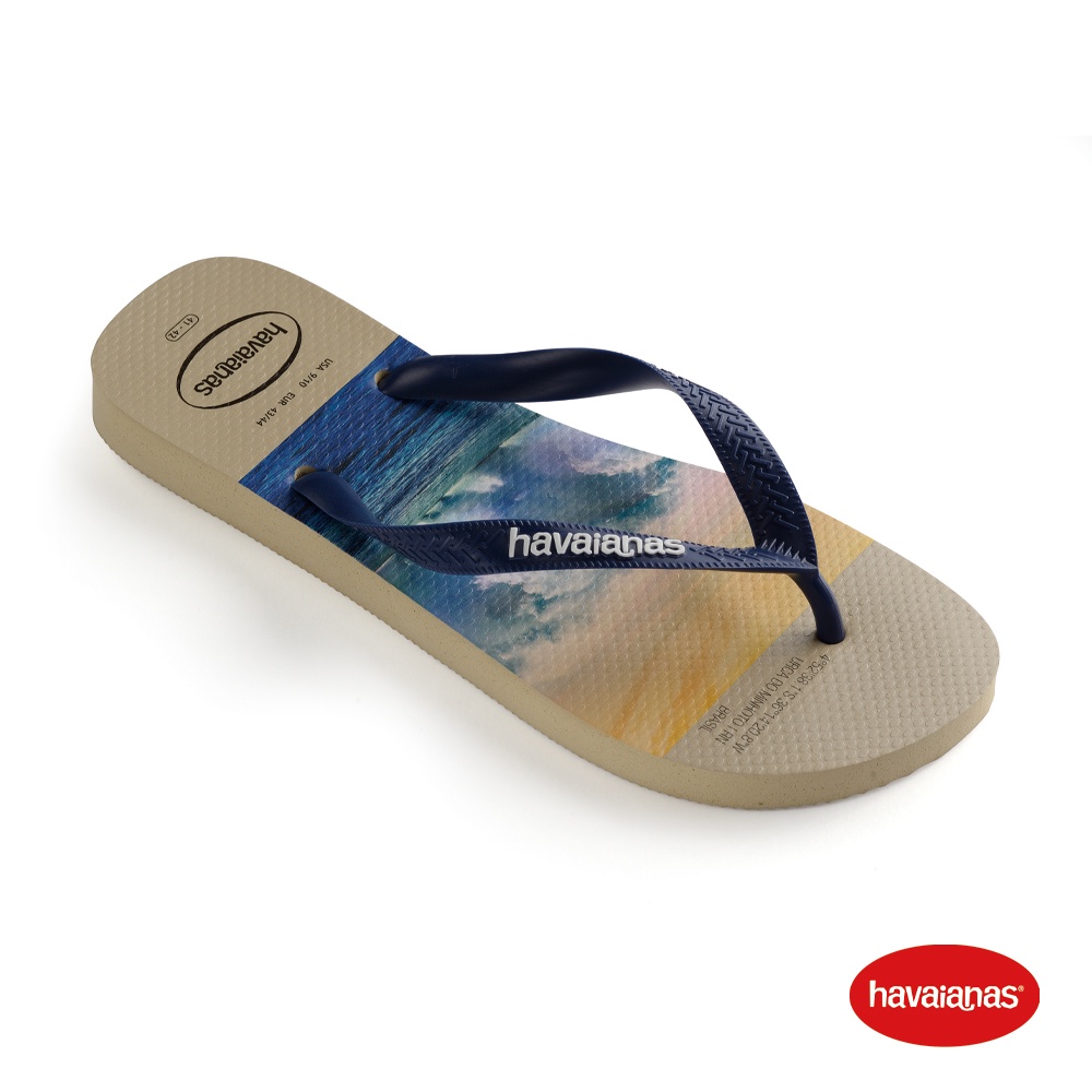 Havaianas 哈瓦仕 拖鞋 夾腳拖 風景 海浪 沙灰/藍 Hype 4127920-1030M