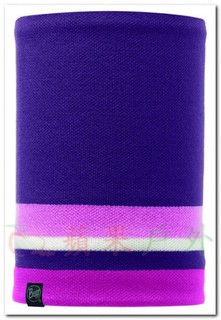 【BUFF】BF111041 西班牙 BUFF 粉紫橫紋 POLAR 針織刷毛領巾 脖圍頭巾兩用保暖快乾圍巾單車