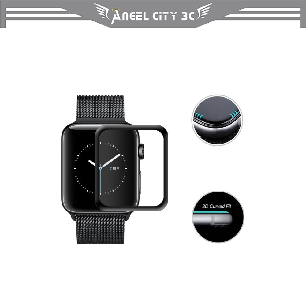 AC【曲面全膠鋼化】Apple Watch Series 3代 / 38mm 42mm 手錶 滿版 鋼化 強化玻璃保護貼