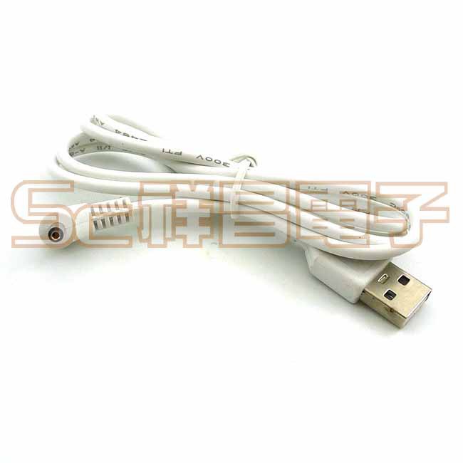 【祥昌電子】L型彎頭 USB 轉 DC 電源充電線 電源線 充電線 90度 DC 3.5 x 1.3 孔 1M