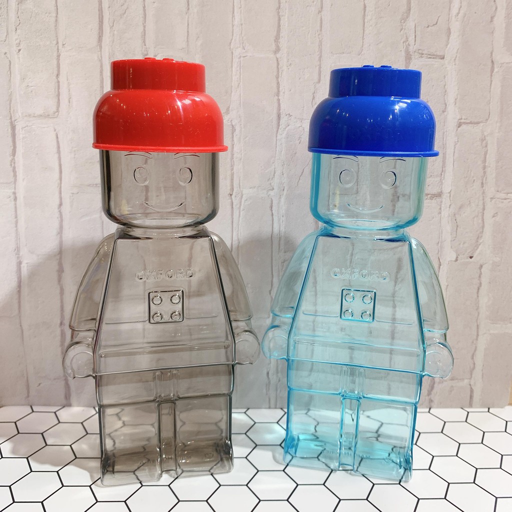 曼曼 OXFORD樂高造型水瓶 水壺 收納罐 隨身瓶 Lego造型水杯 樂高人形空瓶