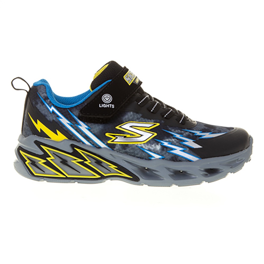 SKECHERS LIGHT STORM 2.0 童鞋 中童 燈鞋 雷神 閃電 藍 黃【運動世界】400150LBKBL