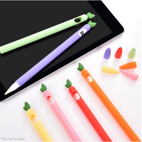6 色胡蘿蔔矽膠 apple pencil 2 / 1 保護套, 適用於 iPad 平板電腦觸控筆