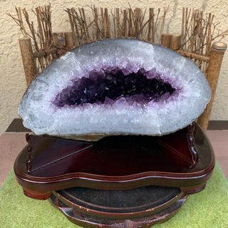 ✨烏拉圭原皮紫水晶洞❤️ 滿天星高品紫度 鯊魚嘴洞型招財能量強