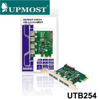【3CTOWN】含稅 UPMOST登昌恆 Uptech UTB254 PCI-E 4-Port USB 3.0擴充卡