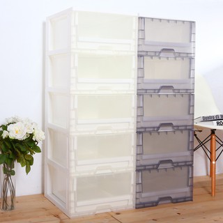免運 MR.BOX 透明白衣物抽屜式5層收納櫃130；收納箱/整理箱/收納盒/衣櫥/鞋櫃/鞋櫃